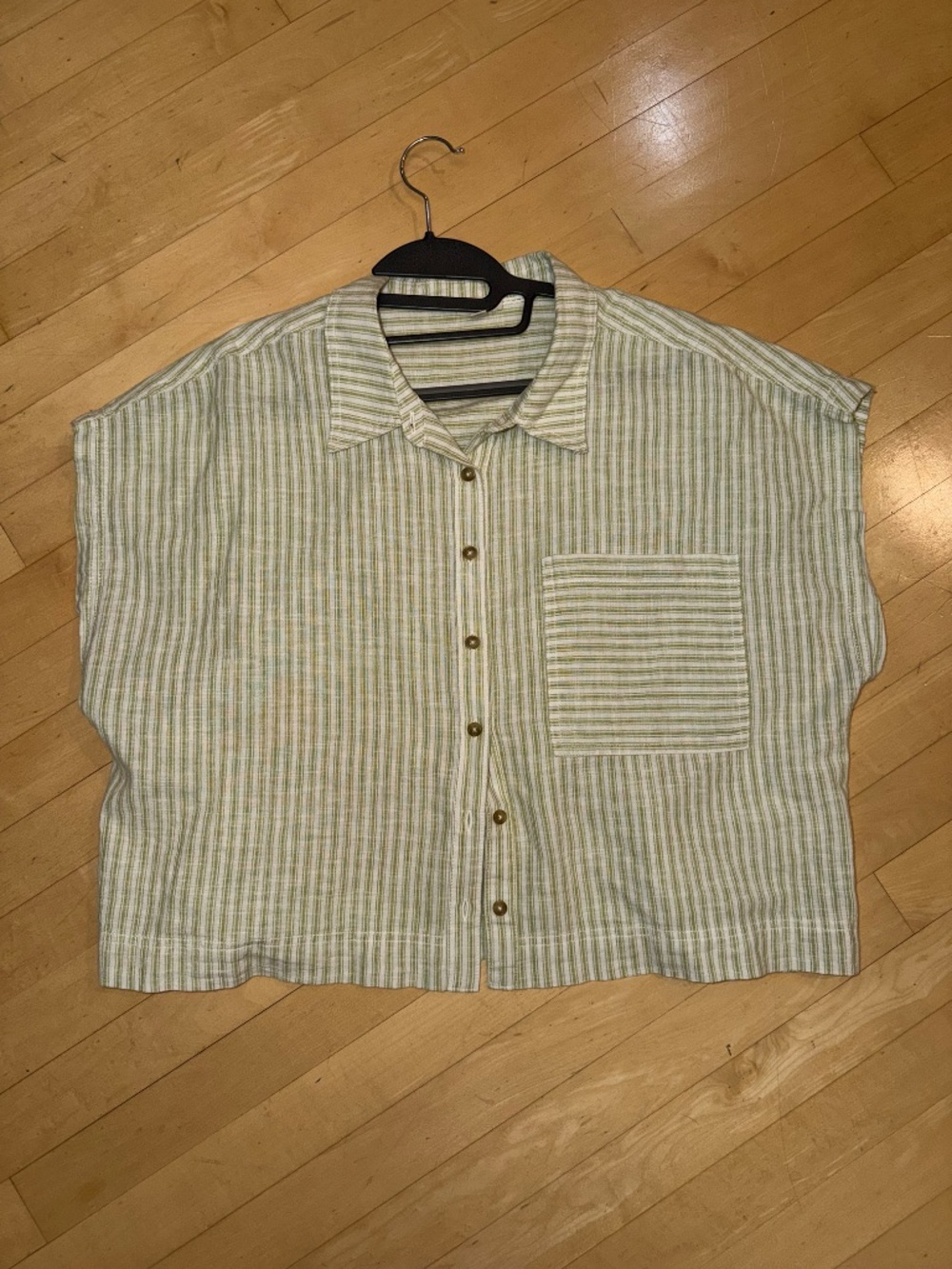 Anthro PILCRO Wedge stripe crop blouse, XL, GP1549 - Picture 5 of 8